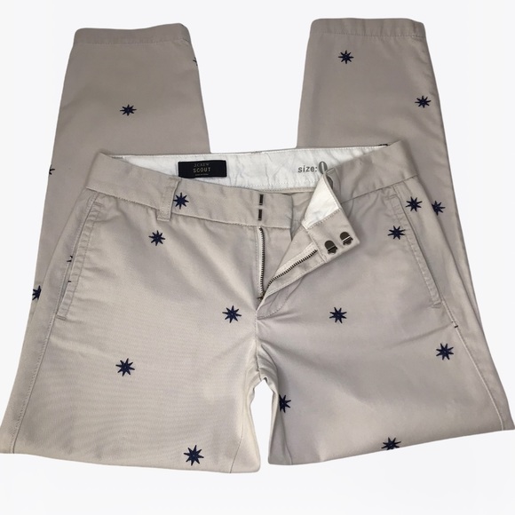J. Crew Scout 100% Cotton Embroidered Stars Women’s Pants 0/2 - Picture 5 of 14